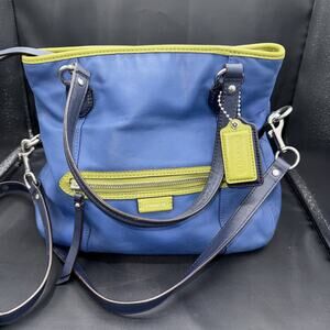 Coach Daisy Spectator Blue Green Glove Leather Mia Crossbody Shoulder Bag 23911